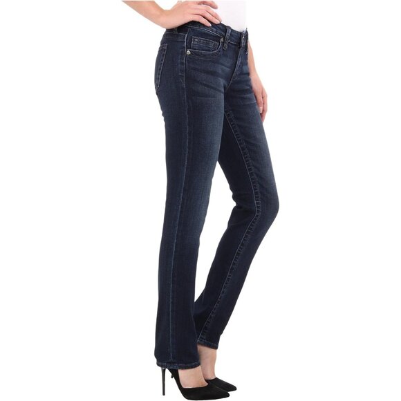 Women's Straight Leg Jeans Cotton Spandex Slim Fit Classic Casual - Picture 4 of 5